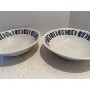 Staffordshire Ridgway Ironstone "vogue" Set Of 2 Cereal/Soup/Fruit Bowls